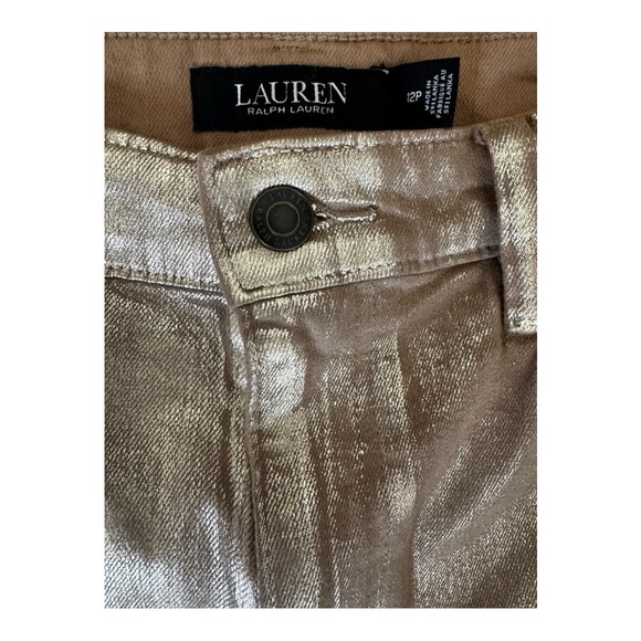 Lauren Ralph Lauren Women's Metallic High-Rise Straight Ankle Jeans 12P New - Picture 7 of 9